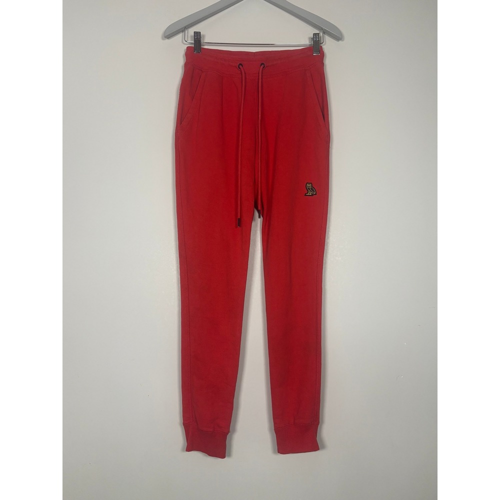 OVO Octobers Very Own Red Sweatpants Joggers Owl Logo Mens XS